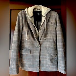 Hooded Sweatshirt Blazer, Hoodie is removable, Size Small